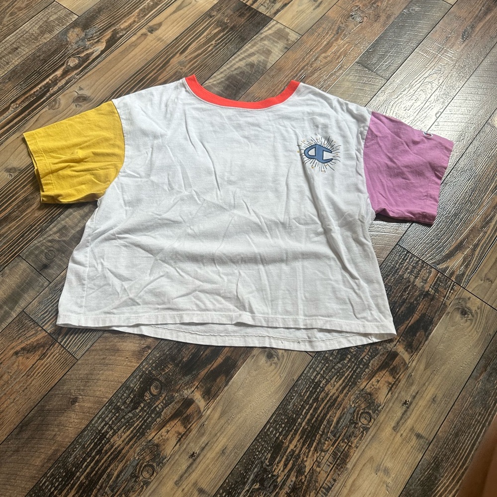 Champion White and Yellow Short Sleeve Tees